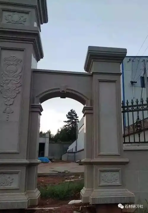 别墅围墙大门用什么样的石材门柱快来选一款