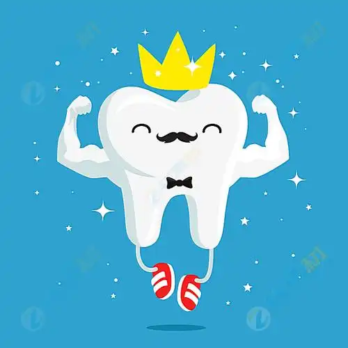 卡通可爱牙齿人偶图案矢量素材下载