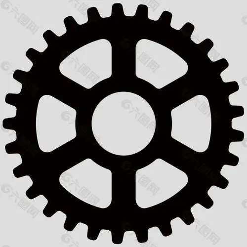黑色齿轮剪影免抠psd透明素材