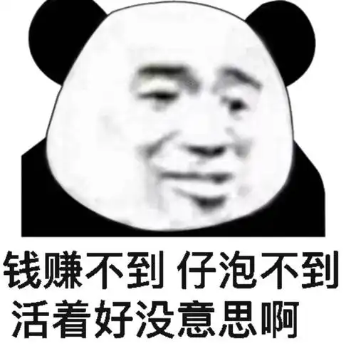 钱赚不到,仔泡不到活着好没意思啊
