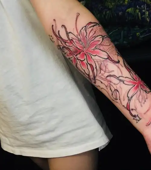 曼珠沙华_纹身图案手稿图片_李东阳的纹身作品集