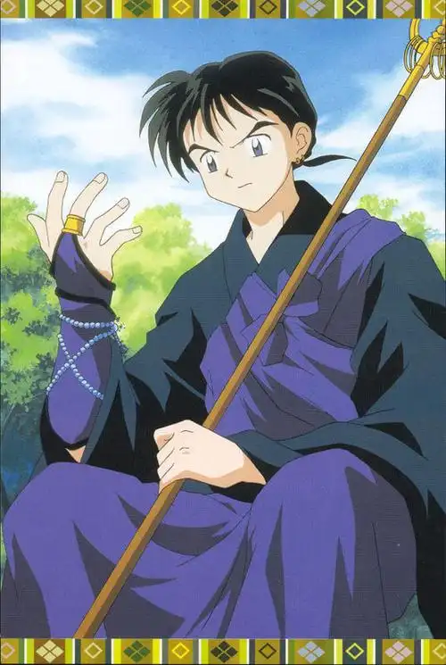 谁能给我一张犬夜叉中的弥勒的图片?要高清的,单人的,正规的壁纸!