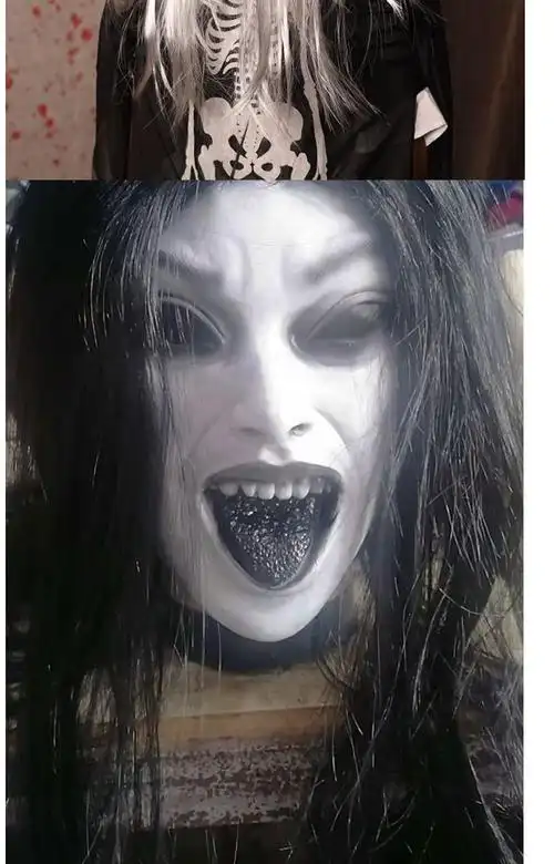 精选万圣节恐怖面具鬼屋密室逃脱骷髅女鬼丧尸僵尸恶心吓人鬼脸头套