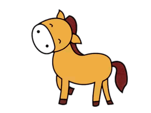 萌萌哒的小马简笔画画法步骤