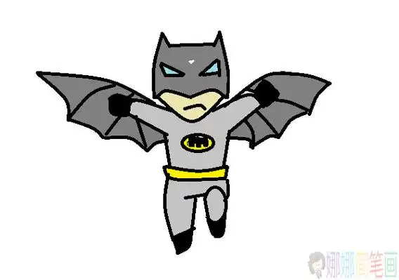蝙蝠侠简笔画好看简单的蝙蝠侠简笔画画法步骤教程