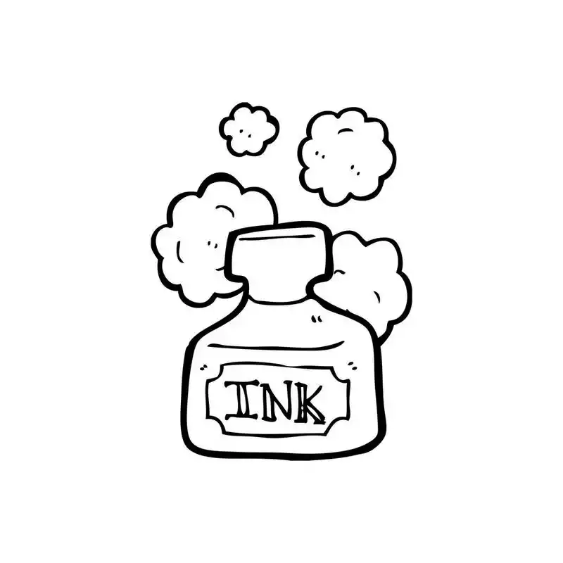 老墨瓶,向量,在白色背景上卡通老墨水瓶