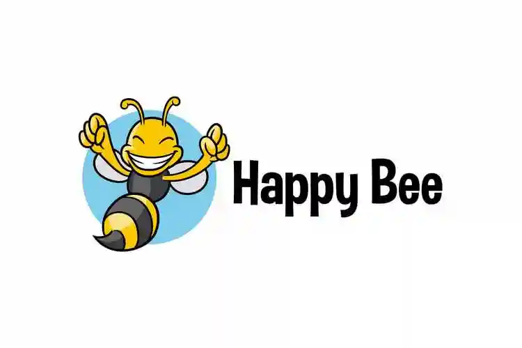 卡通蜜蜂形象吉祥物logo标志设计模板joyfulbee–beecharactermascot