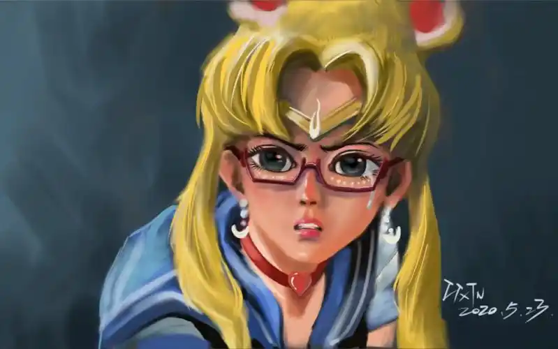 板绘挑战用自己画风画水冰月横屏版