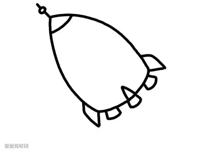 超酷的火箭简笔画画法步骤