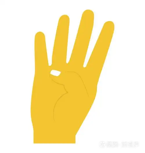 四指向外和敞开的手指