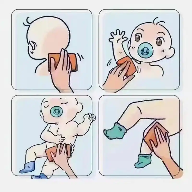 5℃以下物理降温擦拭部位 92宝宝发烧38.