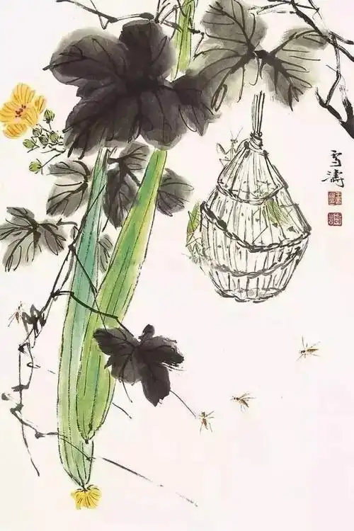 国画教程一学就会写意丝瓜的画法