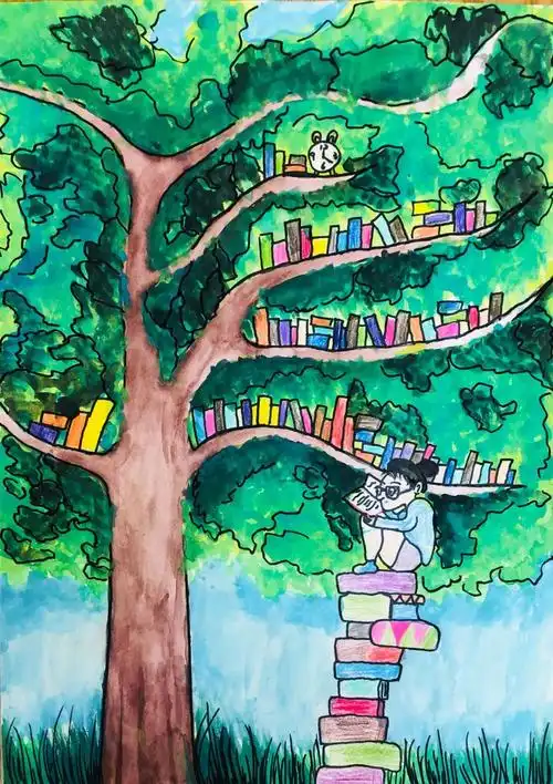 绘画展览我心目中的少儿图书馆一二等奖绘画作品强势来袭