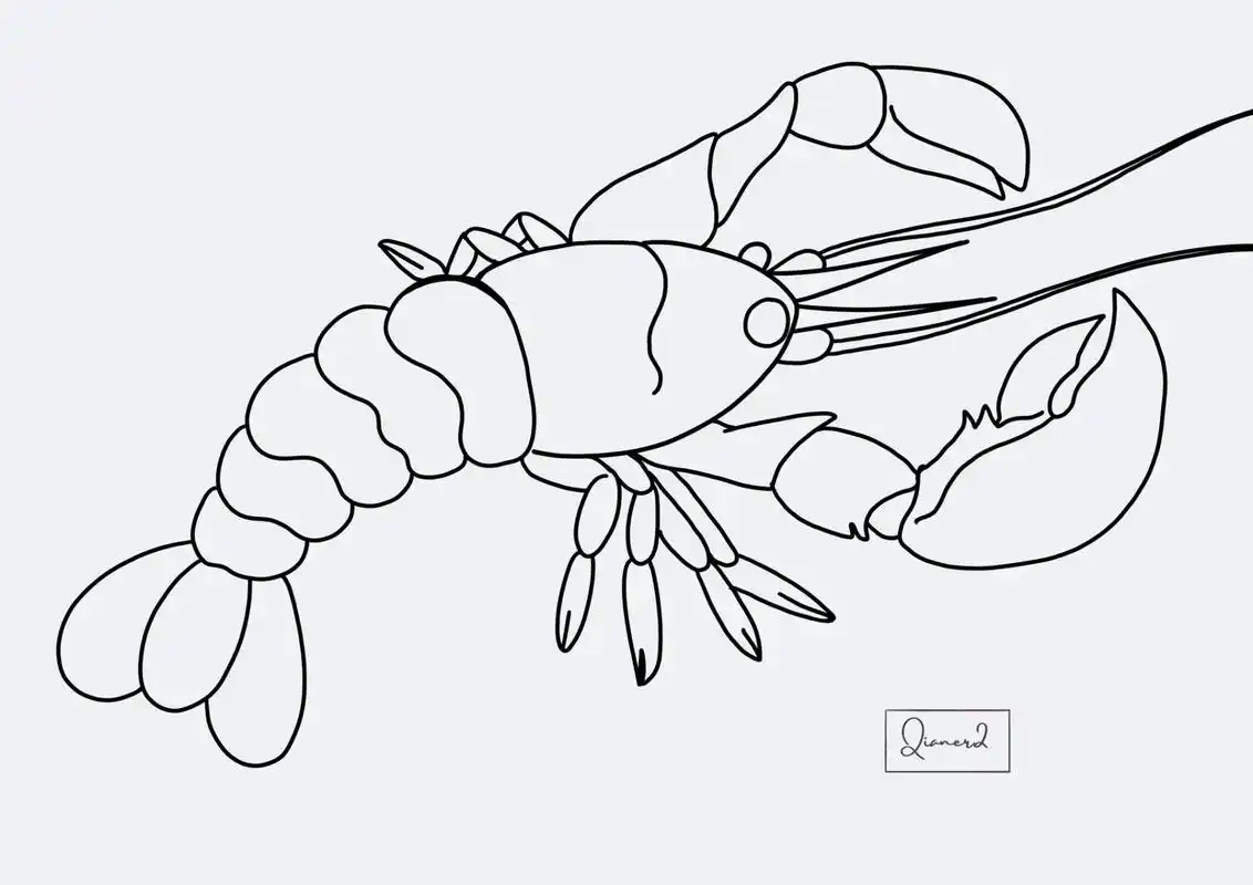卡通小龙虾/板绘小龙虾/儿童创意画