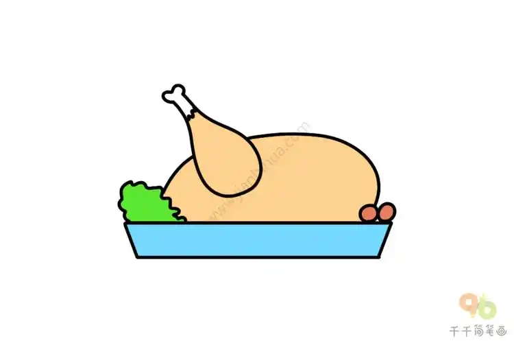 鸡肉简笔画图片