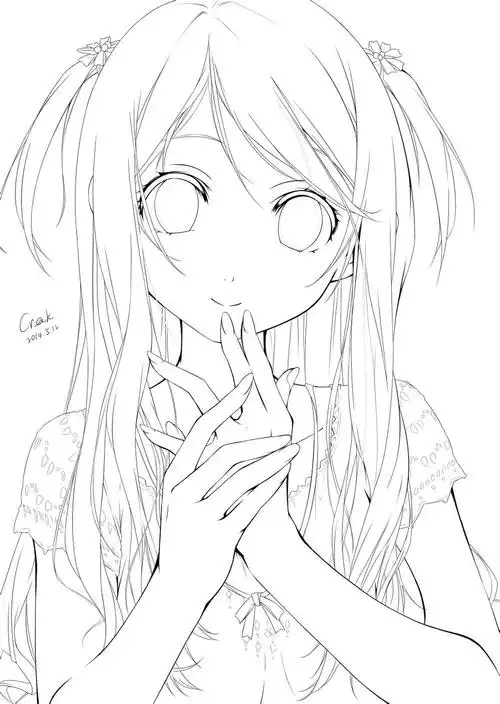 手绘插画线稿手稿黑白素材