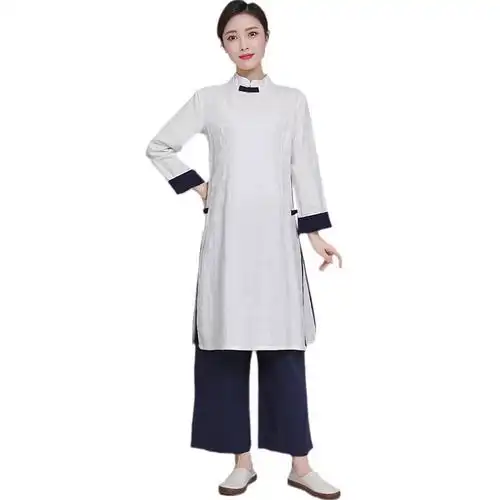 养生馆中中式服装理疗中医茶楼技师工作服复古上衣