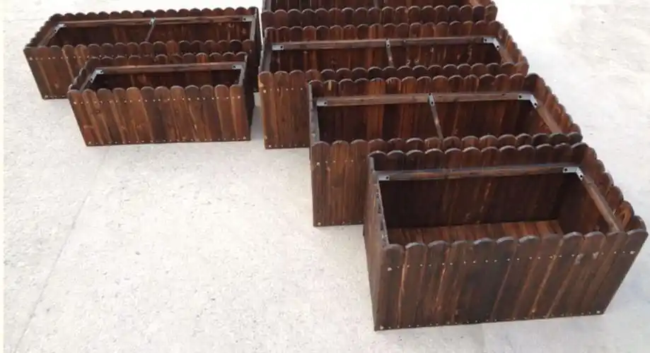 月季玫瑰长方形木头花盆防腐木花箱室外种植箱户外植物实木花槽