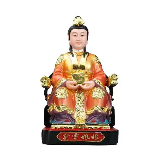 三霄娘娘神像云霄碧霄琼霄摆件树脂彩绘手工三仙姑小佛像居家人物