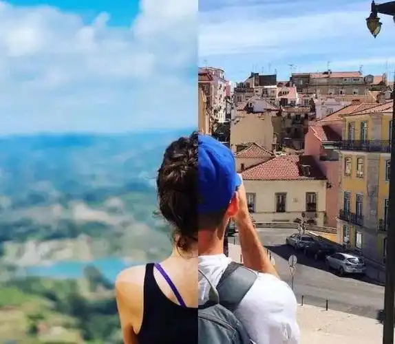 异地恋情侣见面拥抱