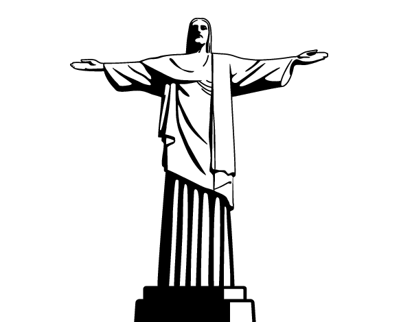 救世主基督雕像简笔画图片