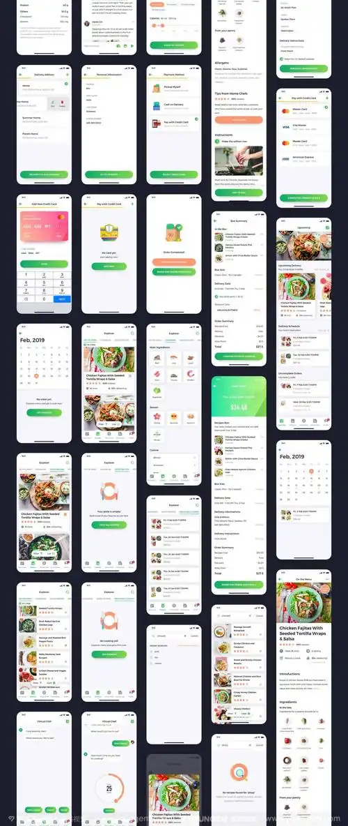 美食外卖app界面设计_食品配送ui设计素材模板