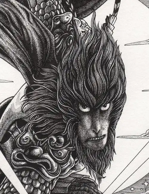 大圣归来手绘封面过程详解