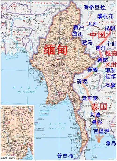 缅甸地图结论缅甸人民团体总会是近代缅甸第一个广泛的全民组织,它