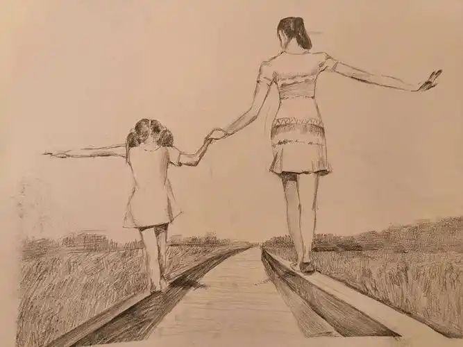 写给女儿的一封信 亲爱的,还记得这张画吗哪年母亲节你亲手画的素描