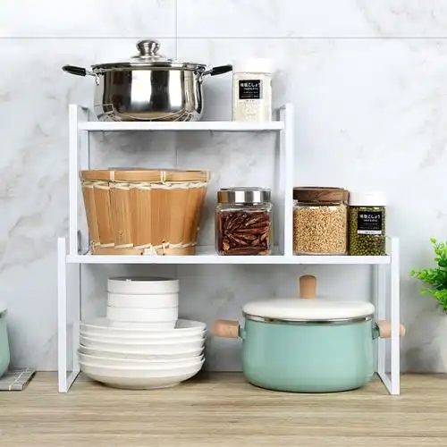 厨房柜子碗碟分层置物架储物架收纳橱柜内隔层分隔板单层闪电客放锅