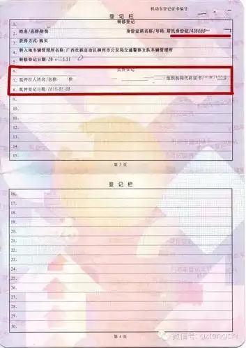 登记证书第3-4页记录这台车的交易及变更情况.车辆所有权的法律证明.