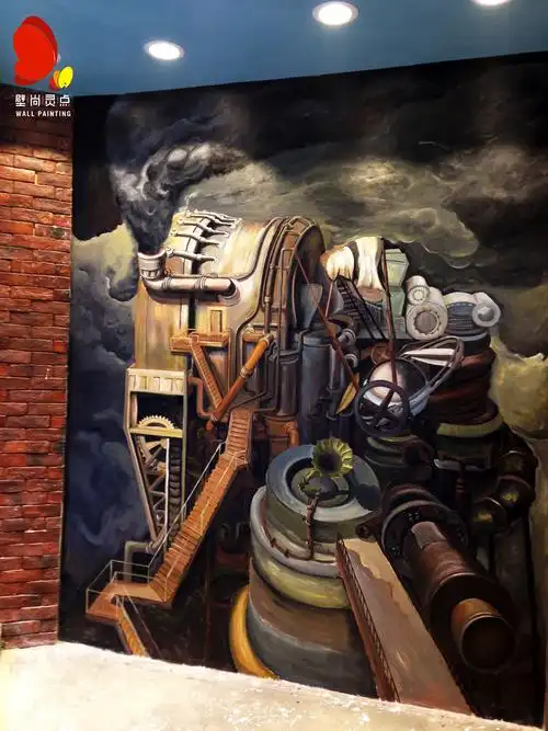 工业粗粮-羊城西饼(烘焙-咖啡):墙绘壁画