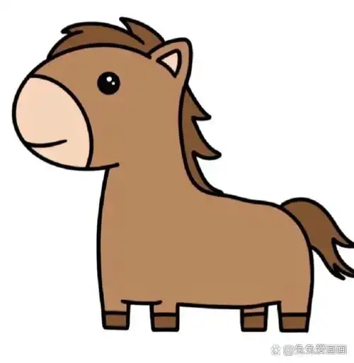 小马简笔画 大家好!我是简笔画小达人,今天带你们画萌萌的小马!
