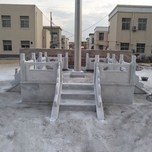 护栏石雕栏板围栏汉白玉升旗台校园大理石阳台柱河道栏杆 汉白玉旗台
