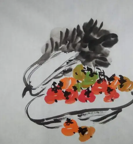 吴老师2现代作家写意画三尺斗方果蔬