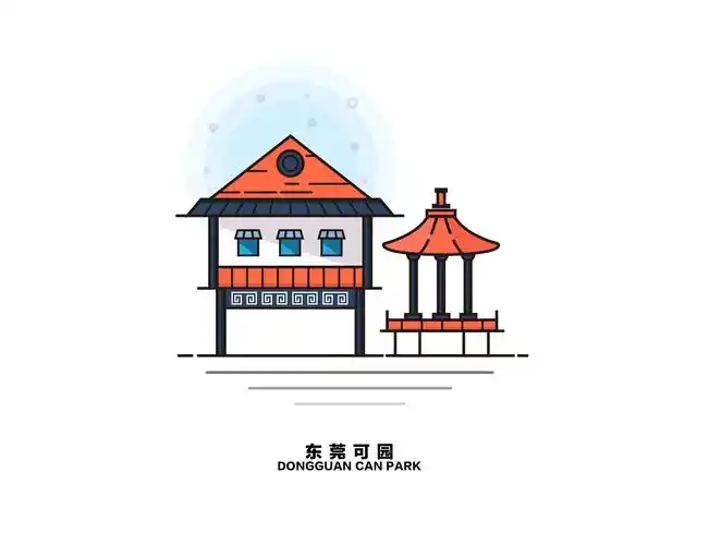 原创作品:东莞地标插画设计