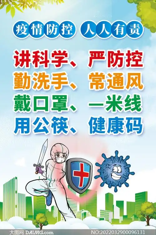 新冠疫情防控指南宣传海报设计psd模板