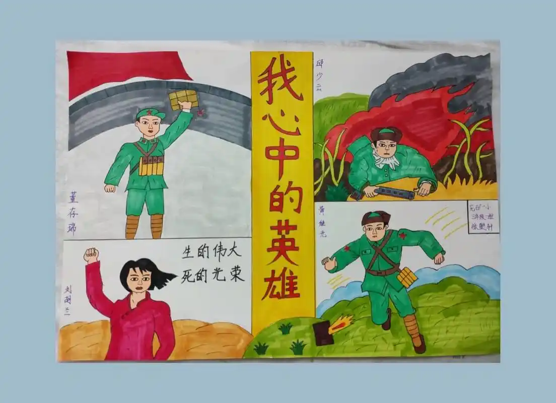 我心中的英雄 上次颜色涂色不好看,重新画一张