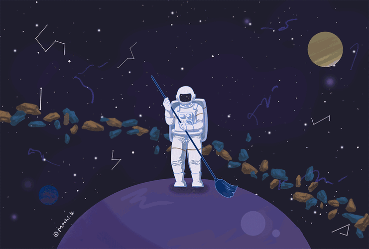 gif动态图:星空宇航员.