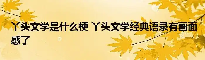 丫头文学是什么梗 丫头文学经典语录有画面感了_3d视窗网