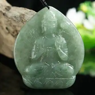 tdck轻奢老坑a货冰油满绿翡翠大势至菩萨吊坠 缅甸玉石马生520送女友