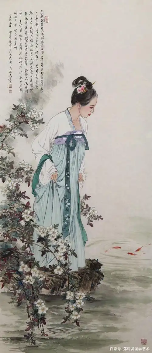赵永夫的工笔仕女画作品,国色天香眉清秀目