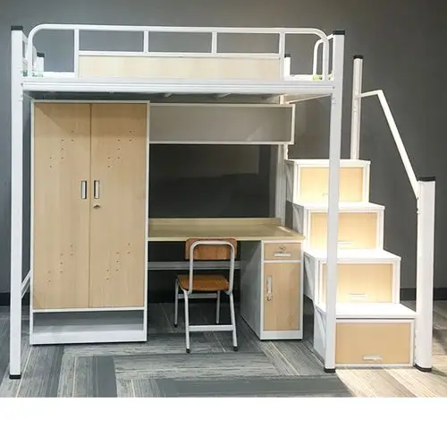 上下铺学生宿舍床钢制带楼梯单人高低床多功能可储物子母床可定制
