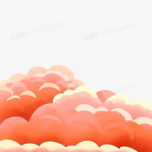 卡通手绘火烧云元素