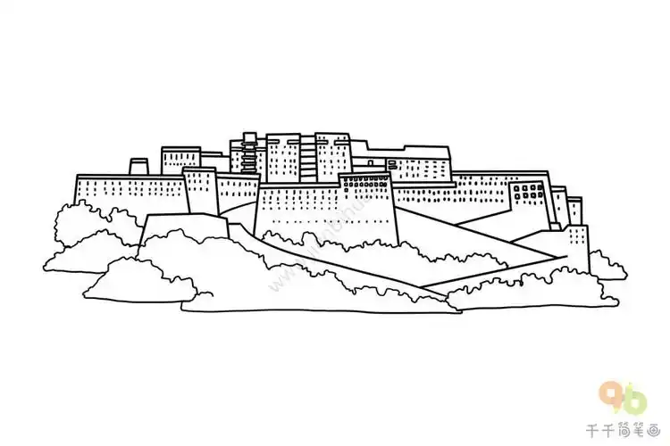 布达拉宫简笔画怎么画