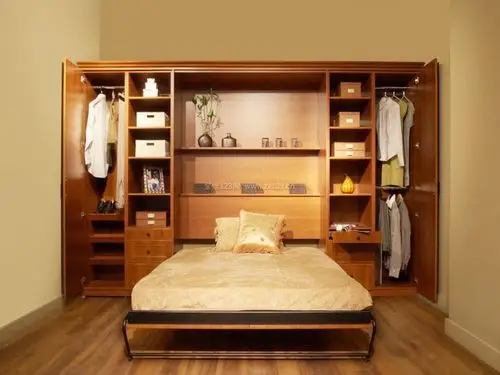 壁柜床衣柜一体设计图片_装信通网效果图