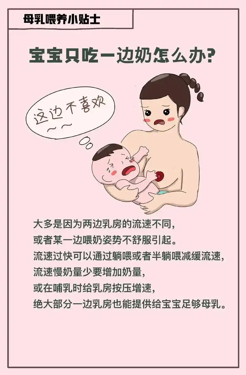 母乳喂养.95宝宝只吃一边奶怎么办?担心大小奶? 95夜奶断 - 抖音