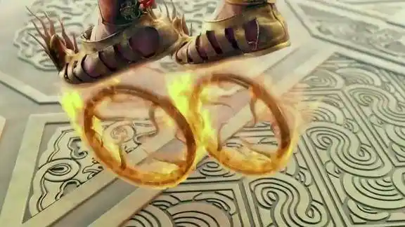 哪吒法宝之一风火轮踩在脚下