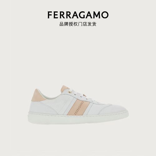 (ferragamo)【品牌授权门店发货】女士白色标识装饰低帮休闲鞋