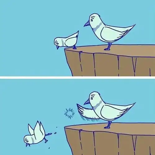 一个充满讽刺意味的脑洞漫画《飞》,人类也会飞!